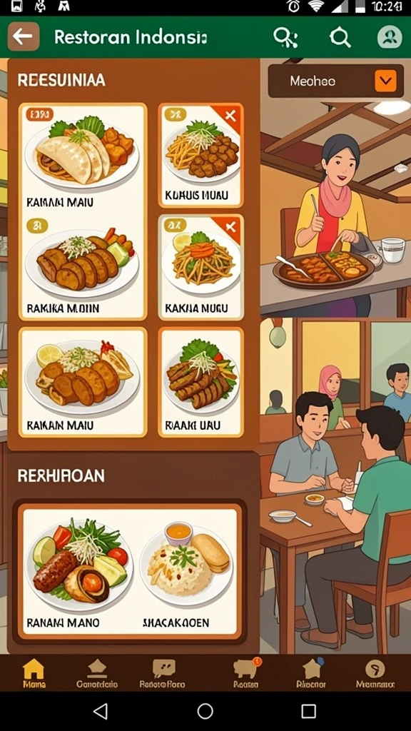 Tampilan awal yang menarik dengan karakter yang beragam.