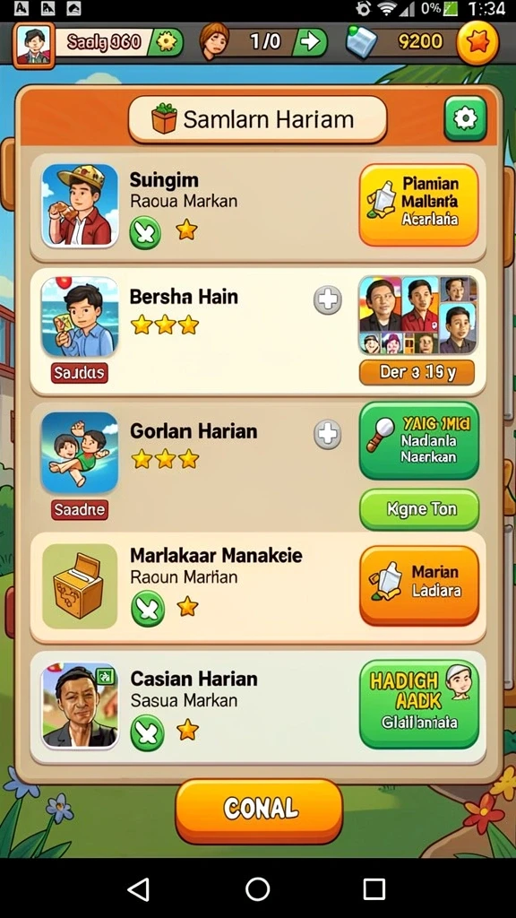 Sistem reward yang memotivasi untuk terus bermain.