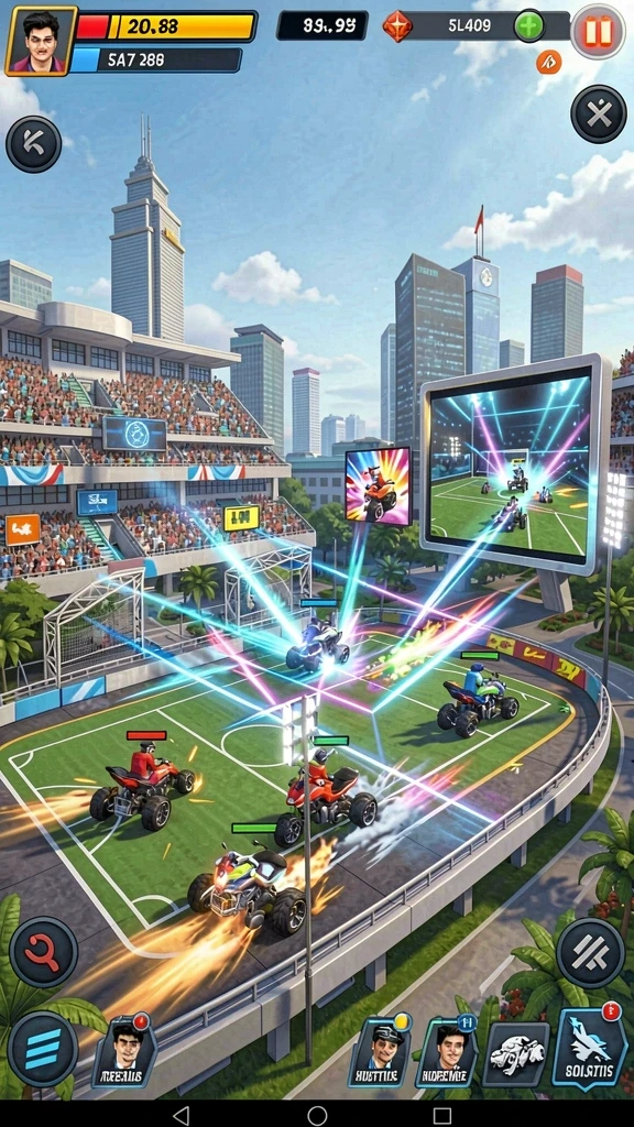 Screenshot menunjukkan seorang pemain sedang berkompetisi dalam mode multiplayer.