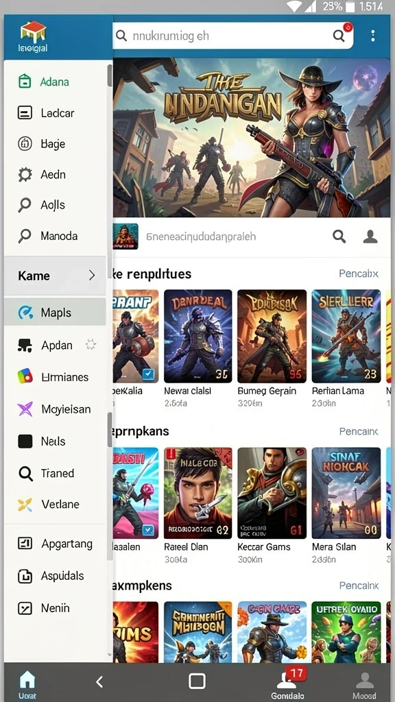 Screenshot aksi permainan yang penuh warna dan seru.