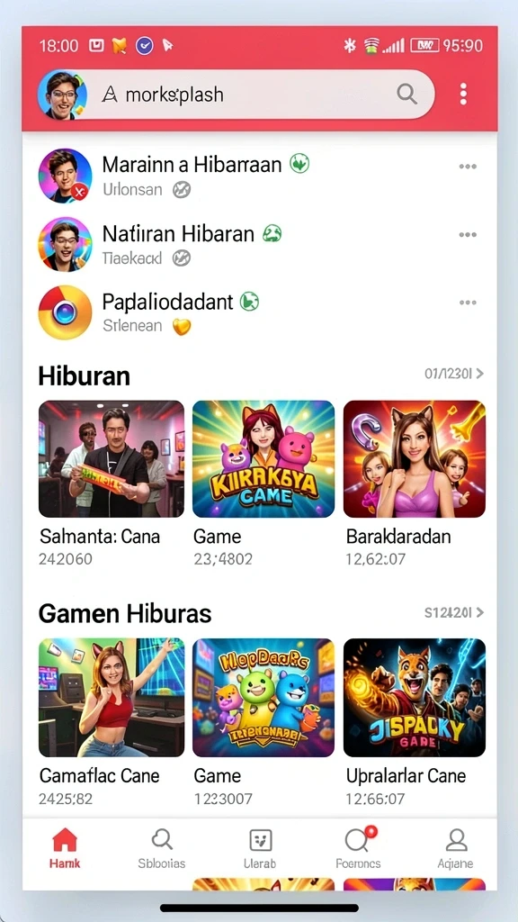 Fitur komunitas yang memungkinkan interaksi pemain.