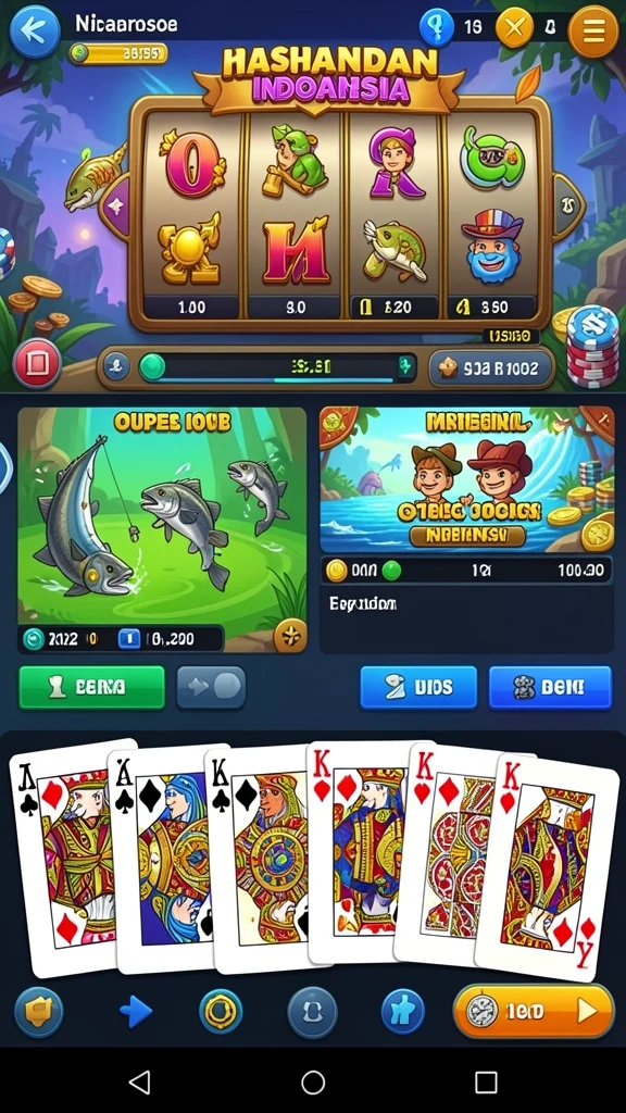 Beragam permainan kartu dan slot yang seru.
