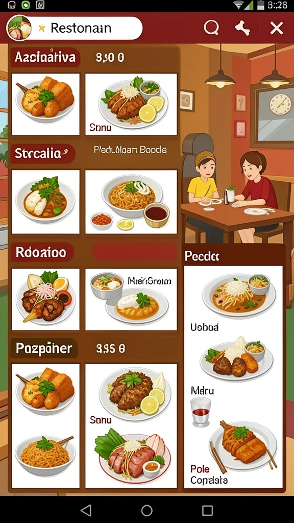 Visualisasi yang menarik dengan efek suara yang seru.
