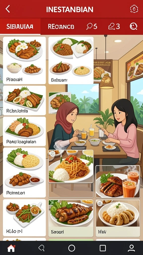 Tampilan awal yang menarik dengan navigasi intuitif.