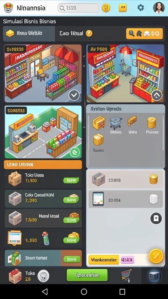Menu permainan yang mudah dinavigasi.